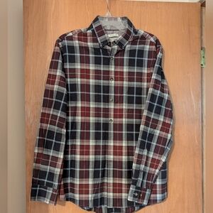 JOS. A. BANK TAILORED FIT 100% COTTON SHIRT PLAID Sz LARGE, L